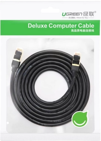 Ugreen kabel przewód internetowy sieciowy Ethernet patchcord RJ45 Cat 7 STP LAN 10Gbps 2m czarny 11269