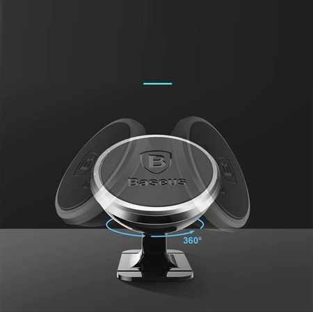 Baseus Uchwyt magnetyczny do samochodu na kokpit 360º Overseas Edition - srebrny