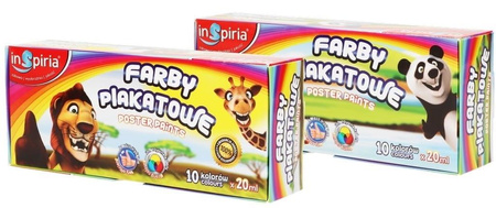 INSPIRA FARBY PLAKATOWE MIX 10 KOLORÓW 20 ML