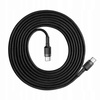 Baseus Cafule Cable wytrzymały nylonowy kabel przewód USB-C PD / USB-C PD PD2.0 60W 20V 3A QC3.0 2M czarno-szary CATKLF-HG1