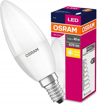 OSRAM Żarówka LED ŚWIECA E14 4,9W 40W 470lm 2700K