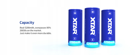 XTAR 26650-520PCM 5200mAH Li-ION Protected 3,7V 7A