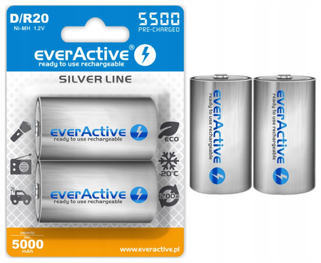 everActive akumulatorki R20/D Ni-MH 5500 mAh bl.2