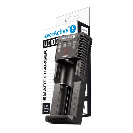everActive Ładowarka do akumulatorków Li-ion oraz Ni-MH UC-100C USB-C + KeepPower akumulator ICR18650-380PCM 3800mAh Li-ION P1838C, 2 szt. - zestaw