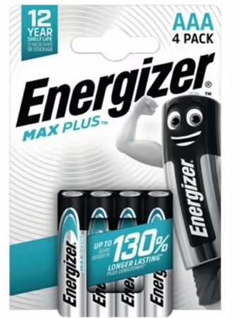 ENERGIZER Bateria alkaliczna MAX PLUS AAA bl.4 / zestaw 8 szt.