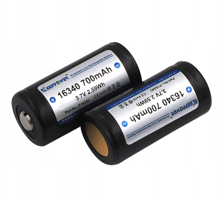KeepPower akumulator ICR16340-70PCM 700mAh Li-ION CR123, 2 szt.