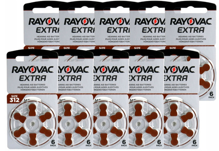 RAYOVAC Baterie słuchowe 312 Extra 60 szt.