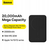 Baseus Powerbank Magnetic Mini 20000 mAh 20W - czarny + kabel USB-C / USB-C 