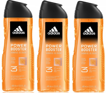 ADIDAS SHOWER GEL 400ML MEN POWER BOOSTER 3IN1 12/108/129633 /zestaw