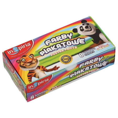INSPIRA FARBY PLAKATOWE MIX 8 KOLORÓW 20 ML