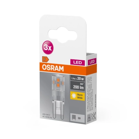 OSRAM 3x Żarówka LED G9 KAPSUŁKA 1,9W = 20W 2700K