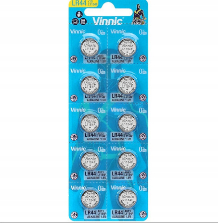 VINNIC bateria alkaliczna LR44 / L1154F / AG13 BL10 zestaw