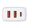 Baseus Compact szybka ładowarka sieciowa 2x USB / USB Typ C 30W 3A Power Delivery Quick Charge biały CCXJ-E02