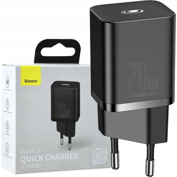 Baseus Super Si 1C szybka ładowarka USB Typ C 20 W Power Delivery czarny CCSUP-B01