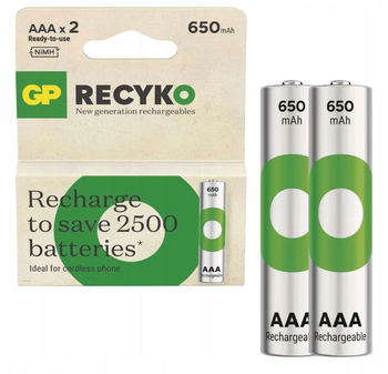 GP akumulatorki ReCyko AAA 650mAh BL2