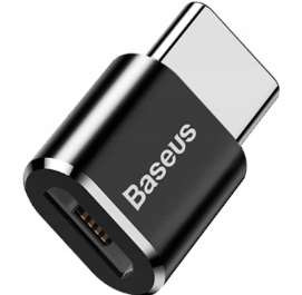 Baseus Adapter Mini przejściówka z micro USB na USB-C czarny