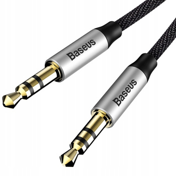 Baseus Yiven M30 kabel audio stereo AUX 3,5 mm męski mini jack 1m srebrno-czarny CAM30-BS1