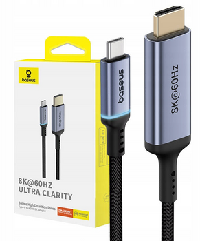 BASEUS Kabel USB-C - HDMI BS-OH064 8K 60Hz 1,5m - czarny