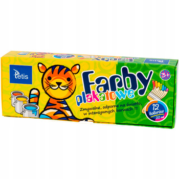 TETIS FARBY PLAKATOWE MIX 12 KOLORÓW 20 ML 