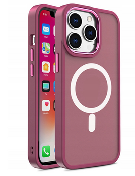 BASEUS Magnetyczne etui z MagSafe Color Matte Case do iPhone 15 - burgundowe