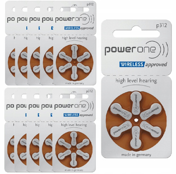 POWER ONE WIRELESS Baterie słuchowe V312 60 szt.