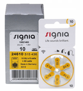 SIEMENS Baterie słuchowe SIGNIA 10 MF (PR70) BL6x10 /zestaw