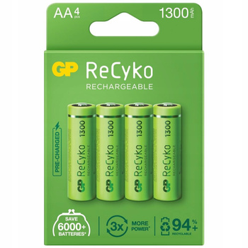 GP akumulatorki ReCyko+ AA 1300mAh NiMH 1.2V BL4