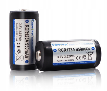 KeepPower akumulator RCR123A2 950mAh Li-ION 16340, 2 szt.