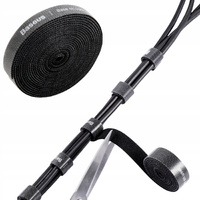 Baseus Rainbow Circle hook and loop Straps - taśma rzepowa rzep organizer kabli 3m czarny ACMGTF01
