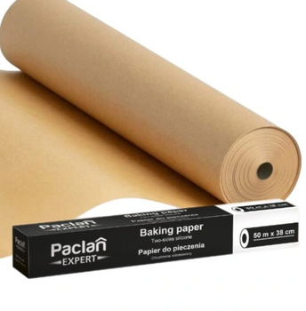 Papier do pieczenia PACLAN silikonowany 50 m x 38 cm brązowy