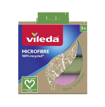 VILEDA ŚCIERECZKA Z MIKROFIBRY, 100% RECYCLED 3 SZT.