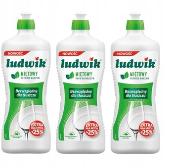 Ludwik Płyn do mycia naczyń Mięta 900g x3 /zestaw