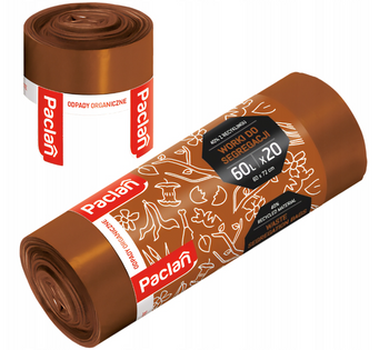 Worek do segr bio Paclan 60l 20 szt brązowy