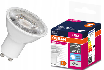 OSRAM Żarówka LED GU10 4,5W = 50W 350lm 4000K 60° 