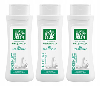 BIAŁY JELEŃ ŻEL POD PRYSZNIC 300ML KOZIE MLEKO x3 /zestaw