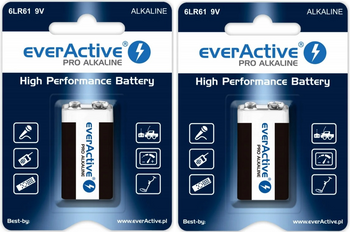 everActive bateria alkaliczna Pro 6LR61 9V 2 szt. - zestaw