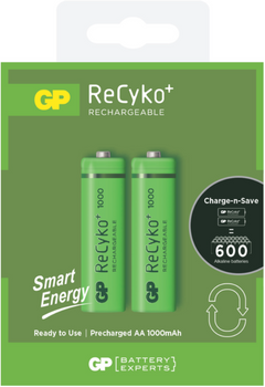 GP akumulatorki ReCyko+ AA 1000mAh NiMH 1,2V BL2