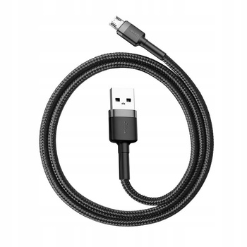 Baseus Cafule Cable wytrzymały nylonowy kabel przewód USB / micro USB QC3.0 2.4A 1M czarno-szary CAMKLF-BG1 