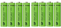 GP akumulatorki ReCyko+ AA 2600mAh NiMH 1.2V 8 szt. - zestaw