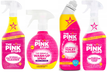 PINK STUFF UNIWERSALNY SPRAY+DO NACZYŃ+DO WC+PIANKA DO ŁAZIENKI /zestaw