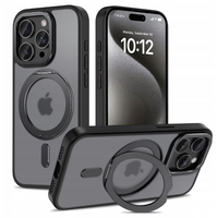 BASEUS Etui Tech-Protect MagRing MagSafe z podstawką na iPhone 15 Pro - czarne