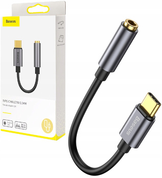 Baseus Adapter L54 do słuchawek USB-C / mini jack 3.5mm DAC 24 bit 48 KHz - szary
