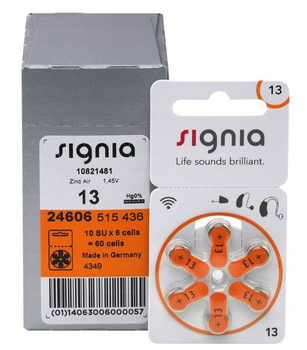 SIEMENS Baterie słuchowe SIGNIA 13 MF (PR48) BL6x10 /zestaw