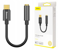 Baseus L54 adapter do słuchawek przejściówka z USB-C na gniazdo audio jack 3.5mm DAC 24 bit 48 KHz czarny CATL54-01 