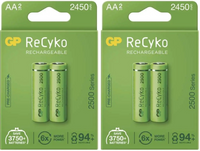 GP akumulatorki ReCyko+ AA 2450mAh NiMH 1,2V BL2 4 szt. - zestaw