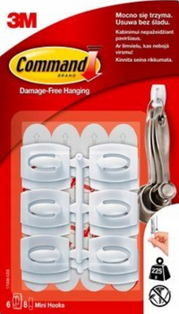 COMMAND HAKI WIELOKROTNEGO UŻYTKU MALE 6 HACZYKÓW, 8 MAŁYCH PASKÓW