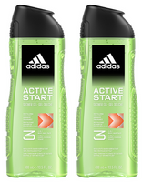 ADIDAS SHOWER GEL 400ML MEN ACTIVE START 3IN1 12/108/1296 PLx2 /zestaw