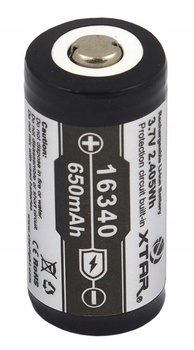 XTAR 16340 / R-CR123 3,7V Li-ION 650mAh z zabezpieczeniem