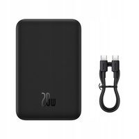 Baseus Powerbank Magnetic Mini 20000 mAh 20W - czarny + kabel USB-C / USB-C 