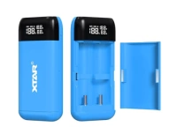 XTAR Ładowarka PB2SL18650/21700 Li-ION z funkcją PowerBank, 2 kanały, USB, QC3.0